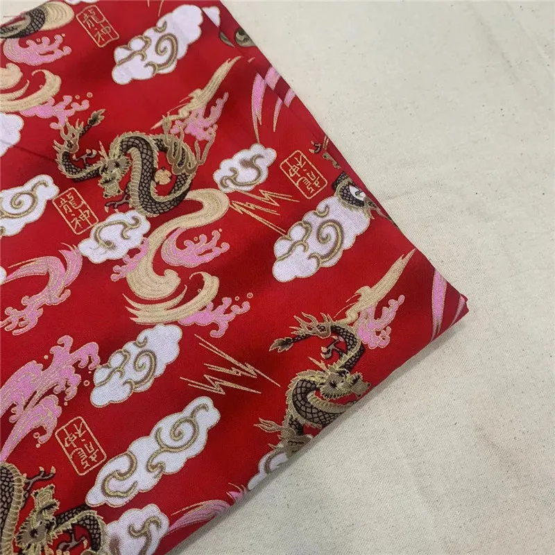 Japanese Bronzing Printed Cotton Fabric DIY Hand Patchwork Fabric Clothing Printing And Dyeing Fabric