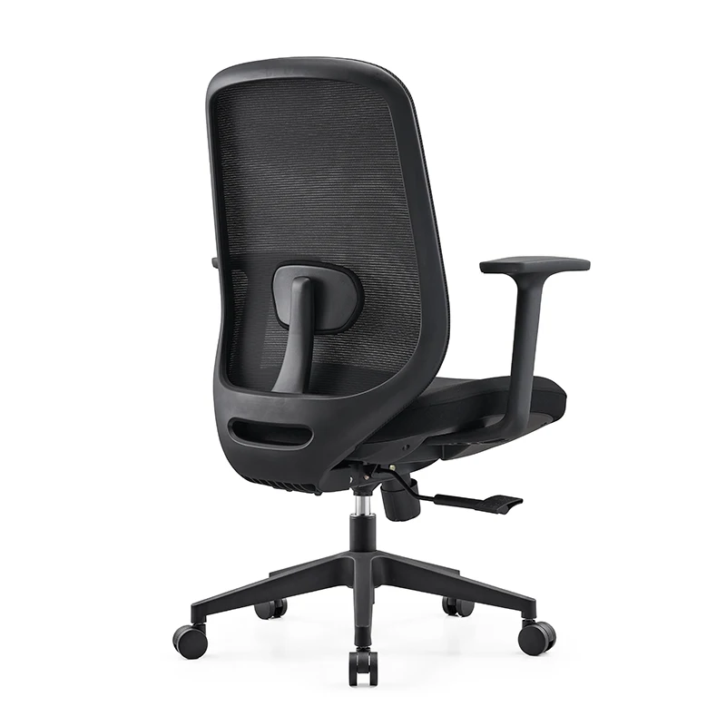 Nylon Back Frame Black Staff Lift Rotating Office Chair Lumbar Protection Mid Back Mesh Chair For Conference Meeting Room