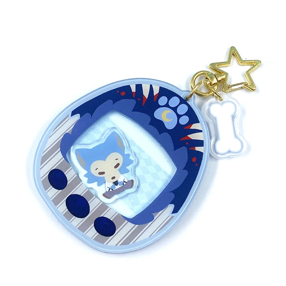 Customized Combined Printed Shaking Moving Anime Acrylic Charms with Small Shaker Keychains