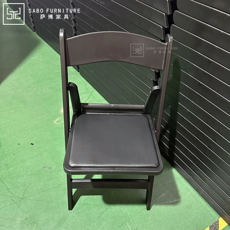 black fold white resin chairs wholesale  wood patio folding outdoor tables and chairs for events garden foldable wedding chairs