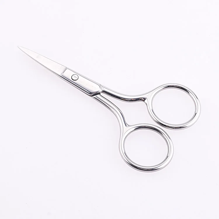 High quality beauty care tools metal beard trimming scissors brow trim wholesale small salon scissors