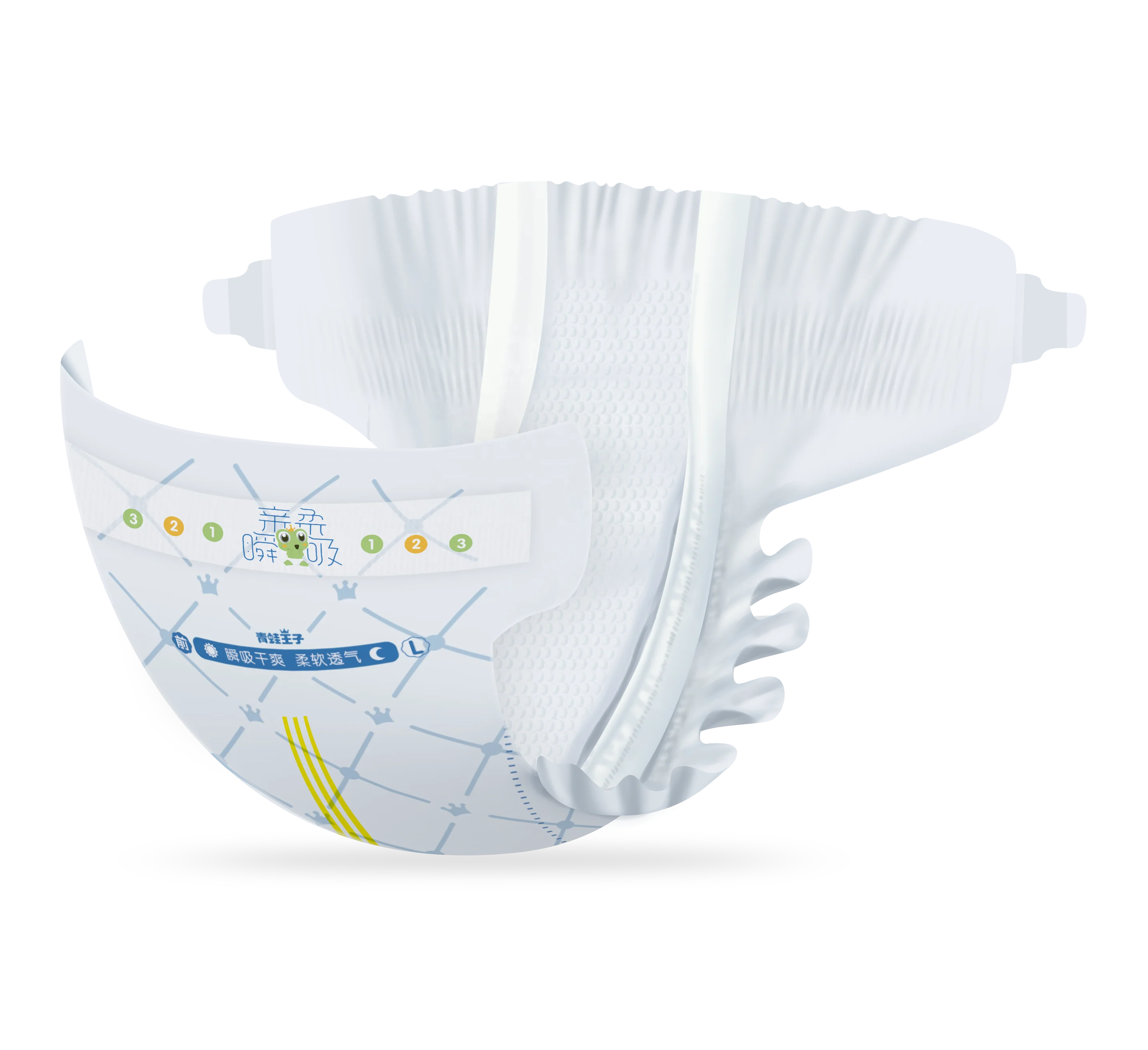 DRY High Absorbency disposable 3D Leak Prevention Channel Soft Cotton Ultra Thin Baby Diaper