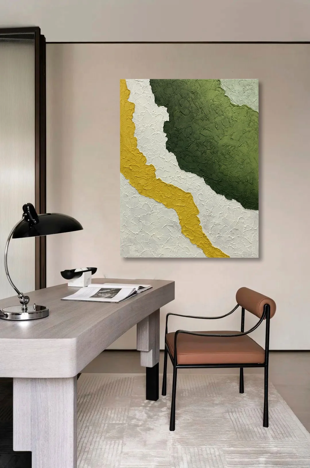 Hand-painted striped texture oil painting fashionable modern artist living room decorative wall painting