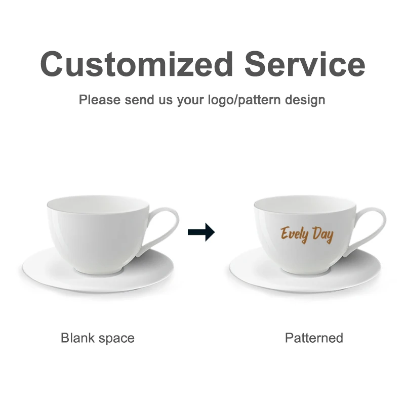 Wholesale Price Customizable Coffee Cup Bone China Espresso Porcelain Cup and Saucer Set Retro Luxury Elegant Tea Cup