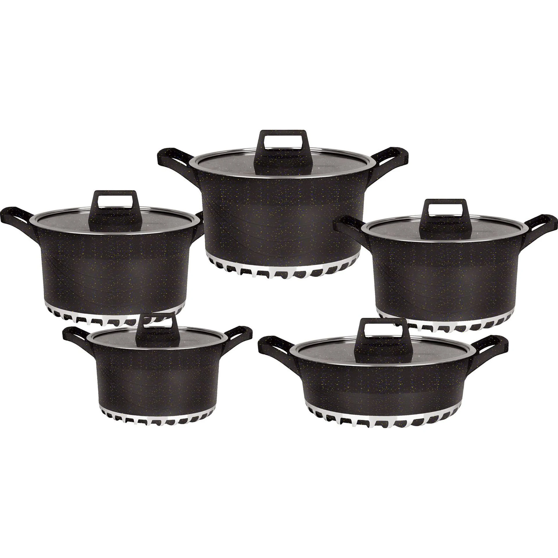 high quality kitchen custom logo nonstick pots pan set casserole aluminium saucepan cookware sets of cooking pots