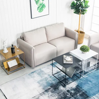 Скандинавский кованый журнальный столик комбинированный Многофункциональный маленький квадратный стол