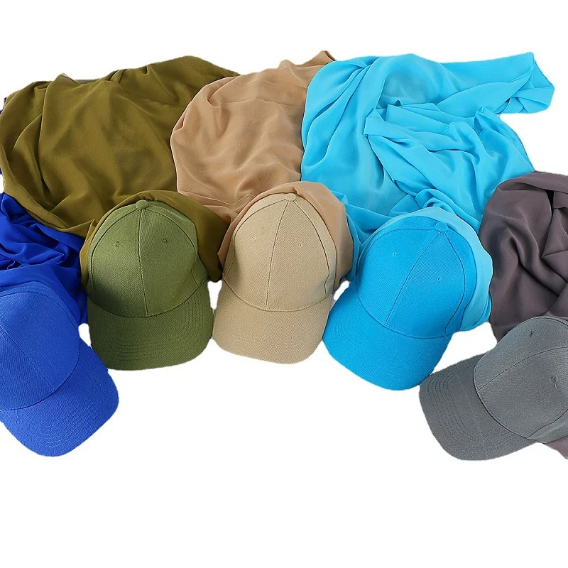 Zandy OEM Hijab En Mousseline De Soie Avec Bonnet Chiffon Instant Hijab With Baseball Cap