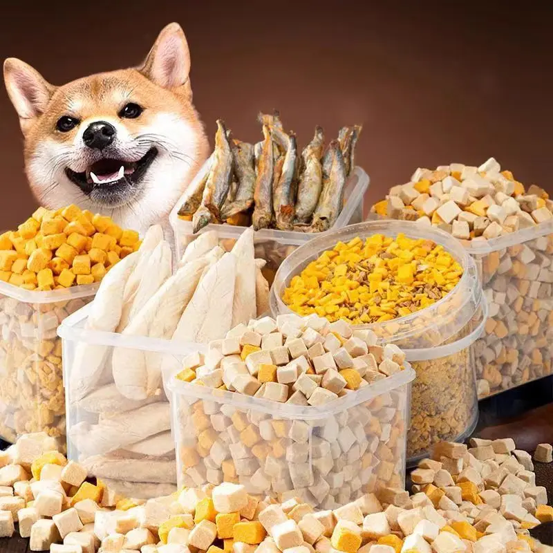 OEM Pet Treats Wholesalers High Quality Natural Diced Chicken Fish Duck Meat High Protein Freeze Dried Snack Cat Dog Food