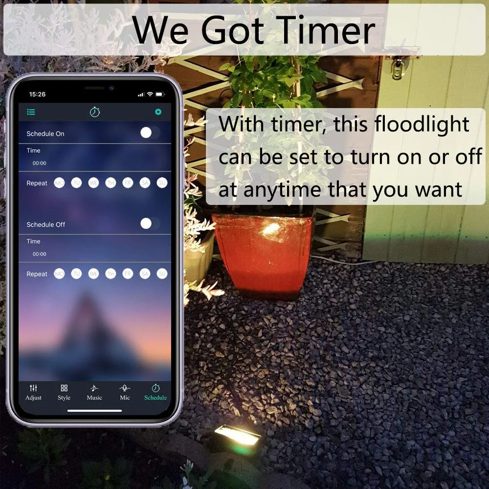 
60W RGB color changeable solar outdoor remote control flood light pir motion sensor app control DC AC garden light 