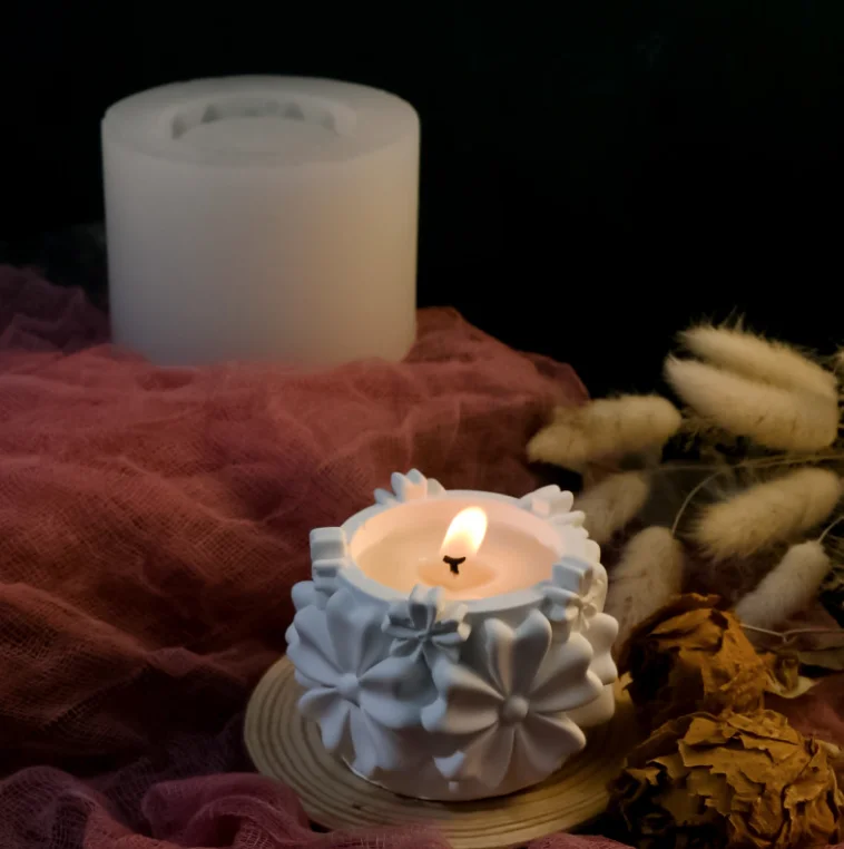 New five petal candle table scented candle silicone mold DIY three-dimensional flower candle cup silicone mold
