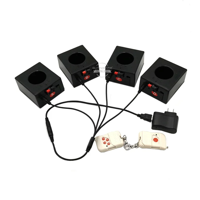 4 Channel cold flame pyrotechnic firing system rechargeable remote control fireworks firing system safety fire control systems