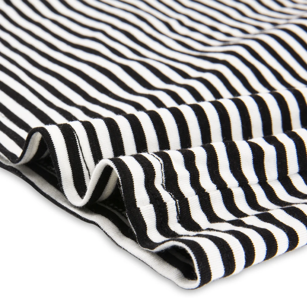 
100% Cotton Baby Girls Ultra Soft Jersey Tshirt Embroidered Short Sleeve Stripe Printed Tees with Lace 