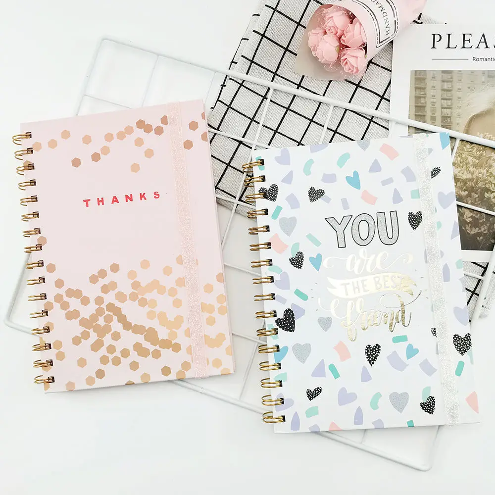 Custom A5 Spiral Notebooks Printing Notebook With Color Pages Bound Cute A5 Wholesale Pink Classmate