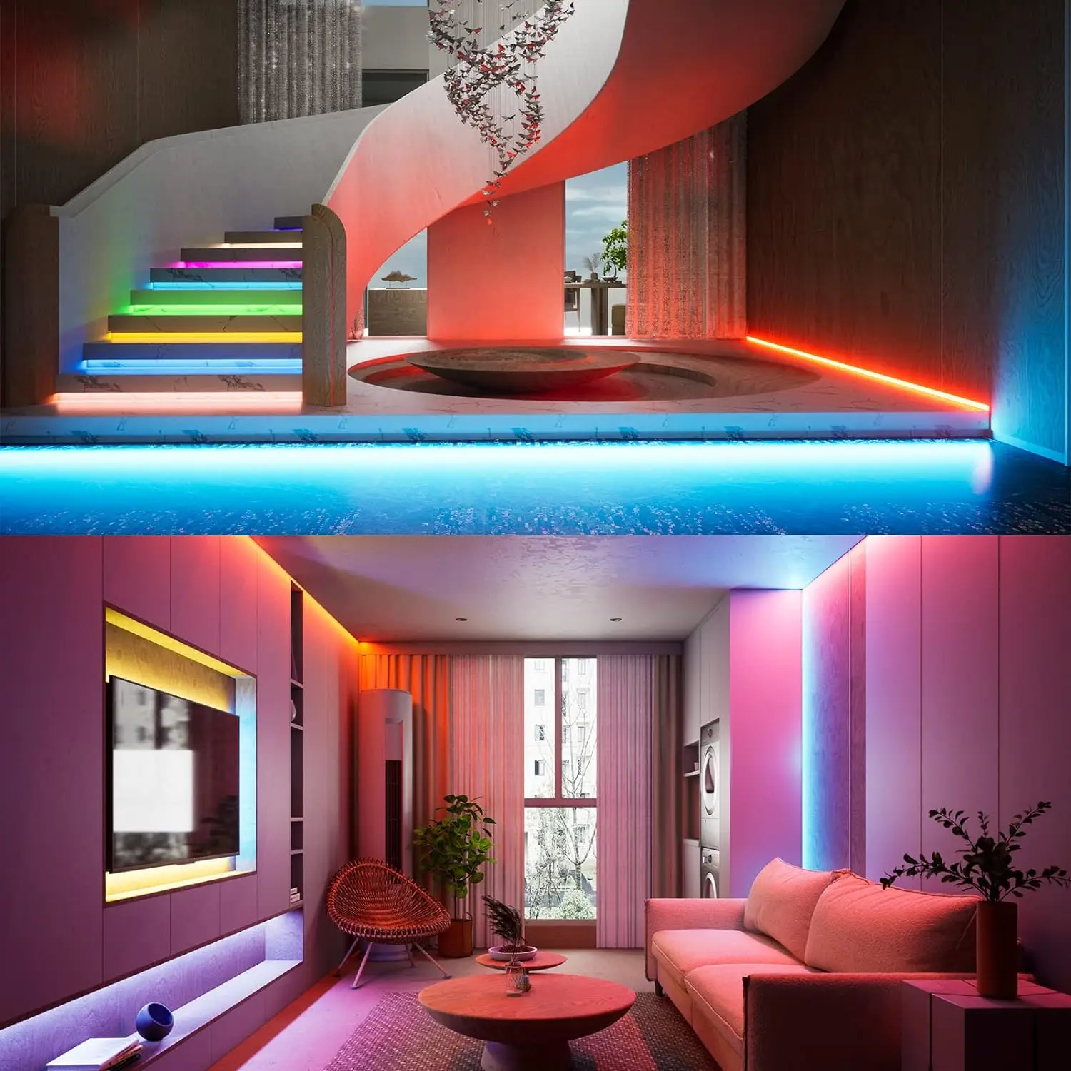 ESann DC 24V High Lumen Density Fob LED Strip Lig 9.84ft/3M 840leds/M Cob RGB Light