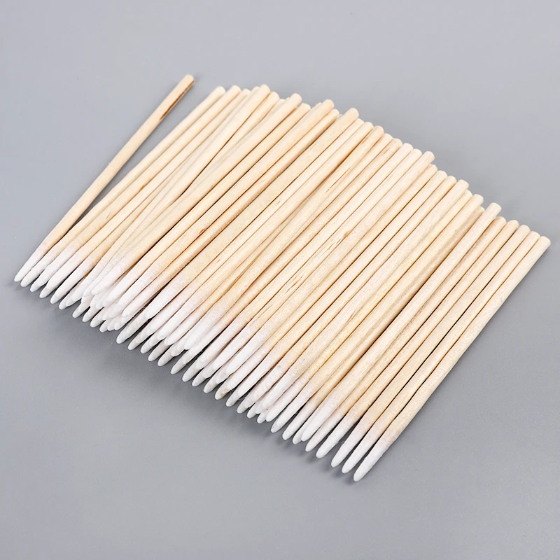Advanced Wooden Stick Mini Fine Point Q Tips Tattoo Cotton Swab with Soft and Absorbent Tips for Clean Ink Application