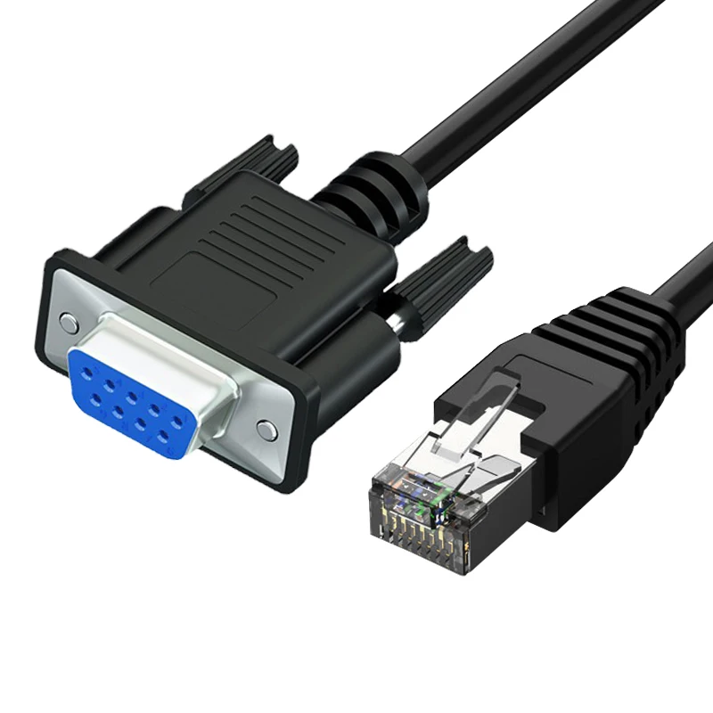 Custom Ethernet Rj45 Cat5e 8p8c Male To Female Db9 Female Serial Rs232 db9 to rj45 cable