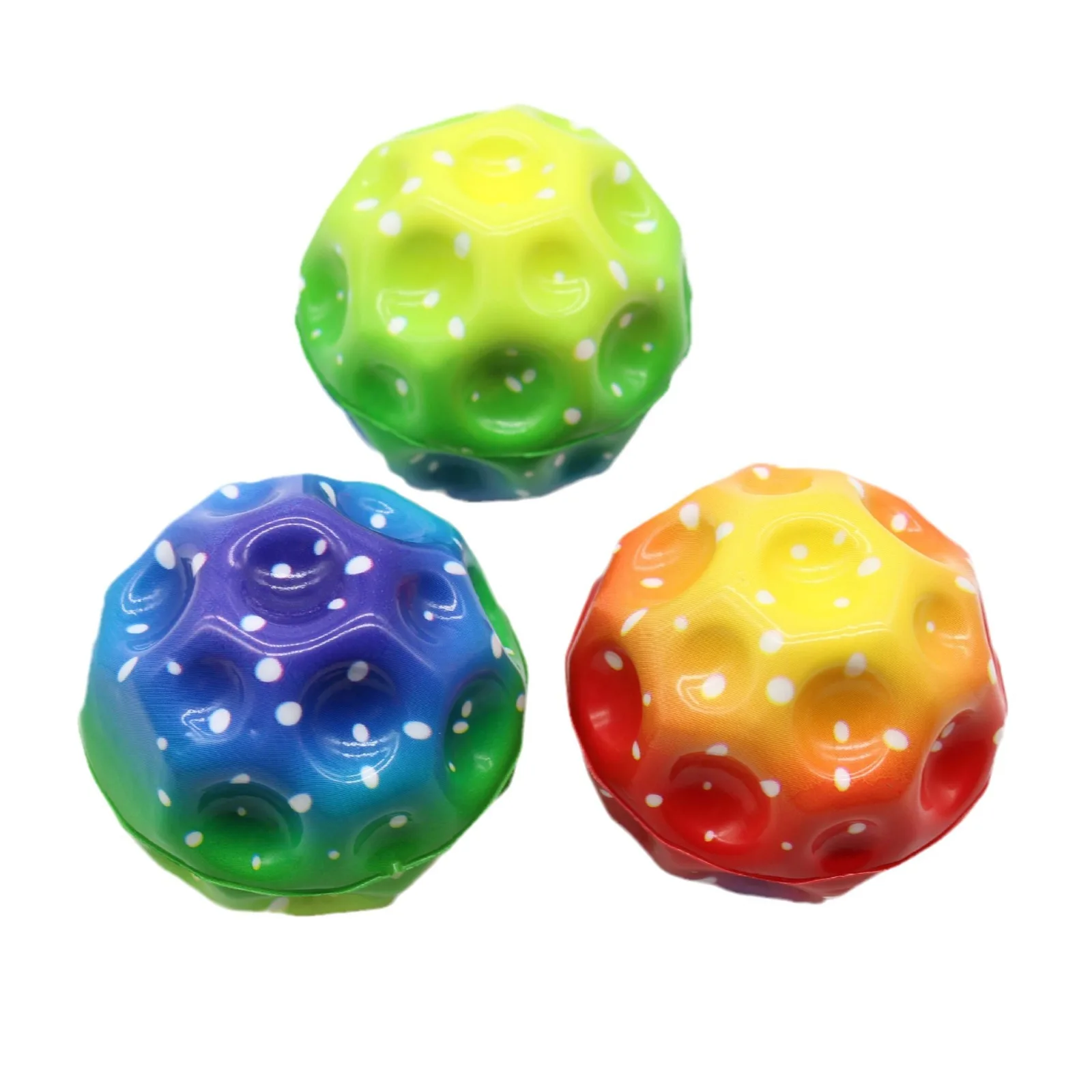 Space Balls Extreme High Bouncing Ball ,Gradient Pu Foam Moon Shaped Bouncy Ball
