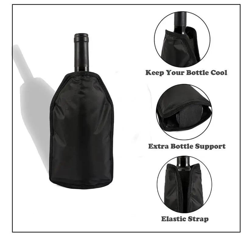 2024 Best Selling Products Custom Reusable Nylon Gel Wine Bottle Cooler Sleeve
