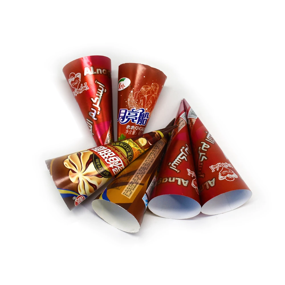 Luckytime Food Safe Grade High Quality Disposable Customized Printing Ice Cream Paper Cone Cup