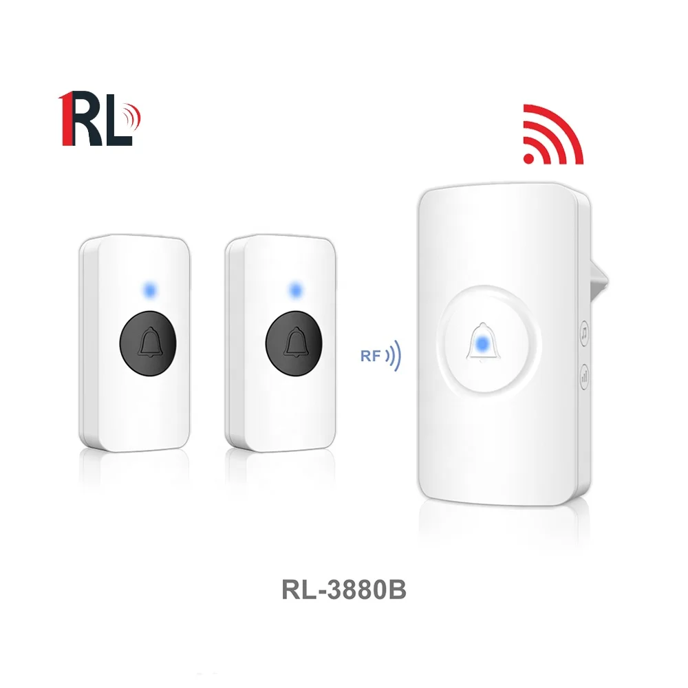 Home smart hot sale  wireless wifi doorbell wireless AC ring doorbell with two remote controls