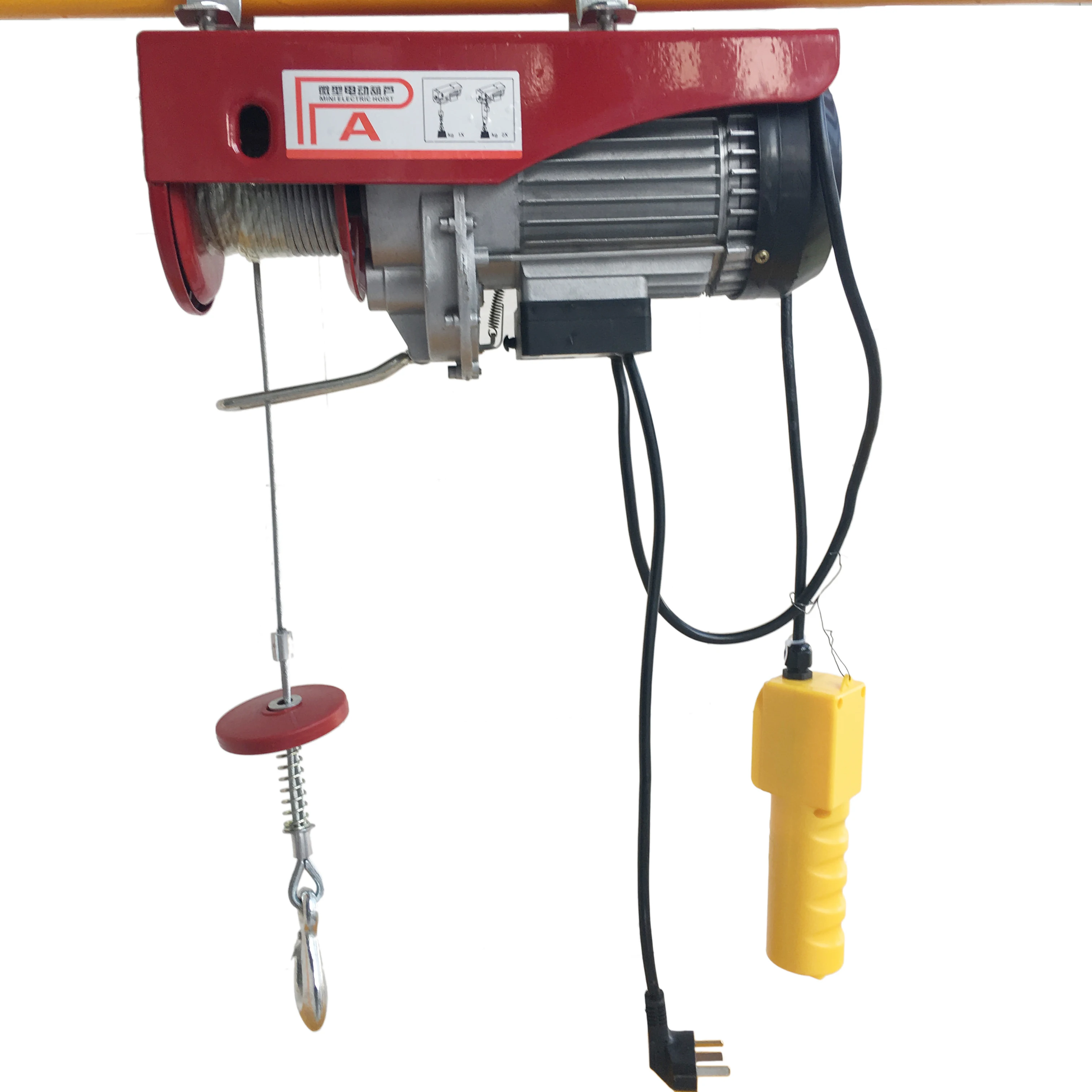 220V PA Mini Electric Wire Rope Hoist/Lifting Cable Pulley Winch 100kg-1000kg