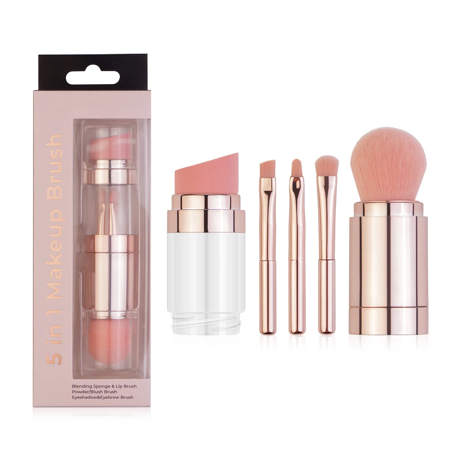 MS Foundation blush eyebrow eye shadow lip brush 5-in-1 multifunctional makeup brush
