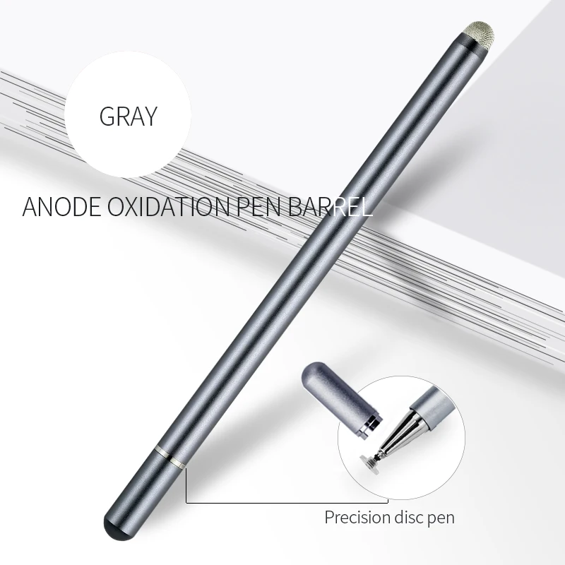2 in 1 fiber tip disc tip touch screen stylus pen touch pen with magnetic cap for iphone ipad laptop