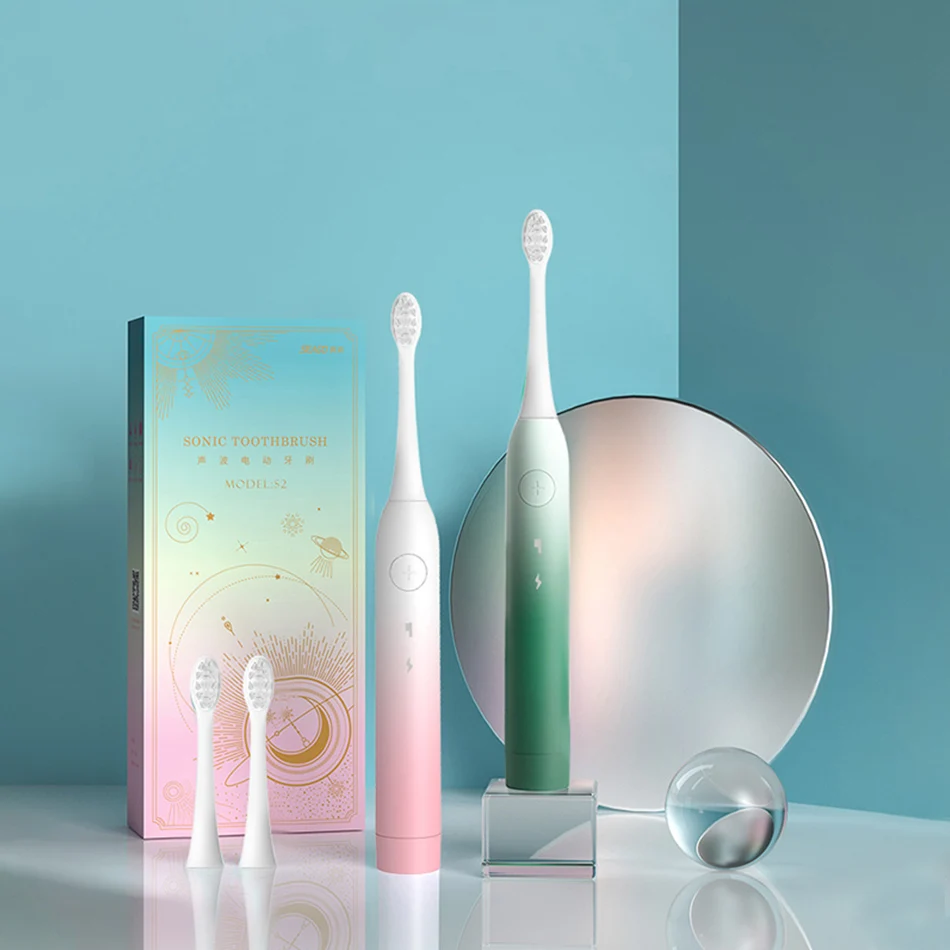 Пользовательская перезаряжаемая электрическая зубная щетка T5U с быстрой зарядкой USB Вибрирующая звуковая IPX7 гладкая ручка