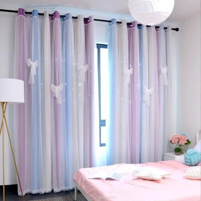 Wholesale Tap Hook Princess Style Drapes Apartment Living Room  Window Curtain Custom Embroidered for Home Hotel