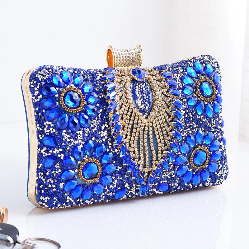 Bling Rhinestone Fashion Diamond Crossbody Bag Chain Ladies Clutch Bag Party Dress Evening Bags