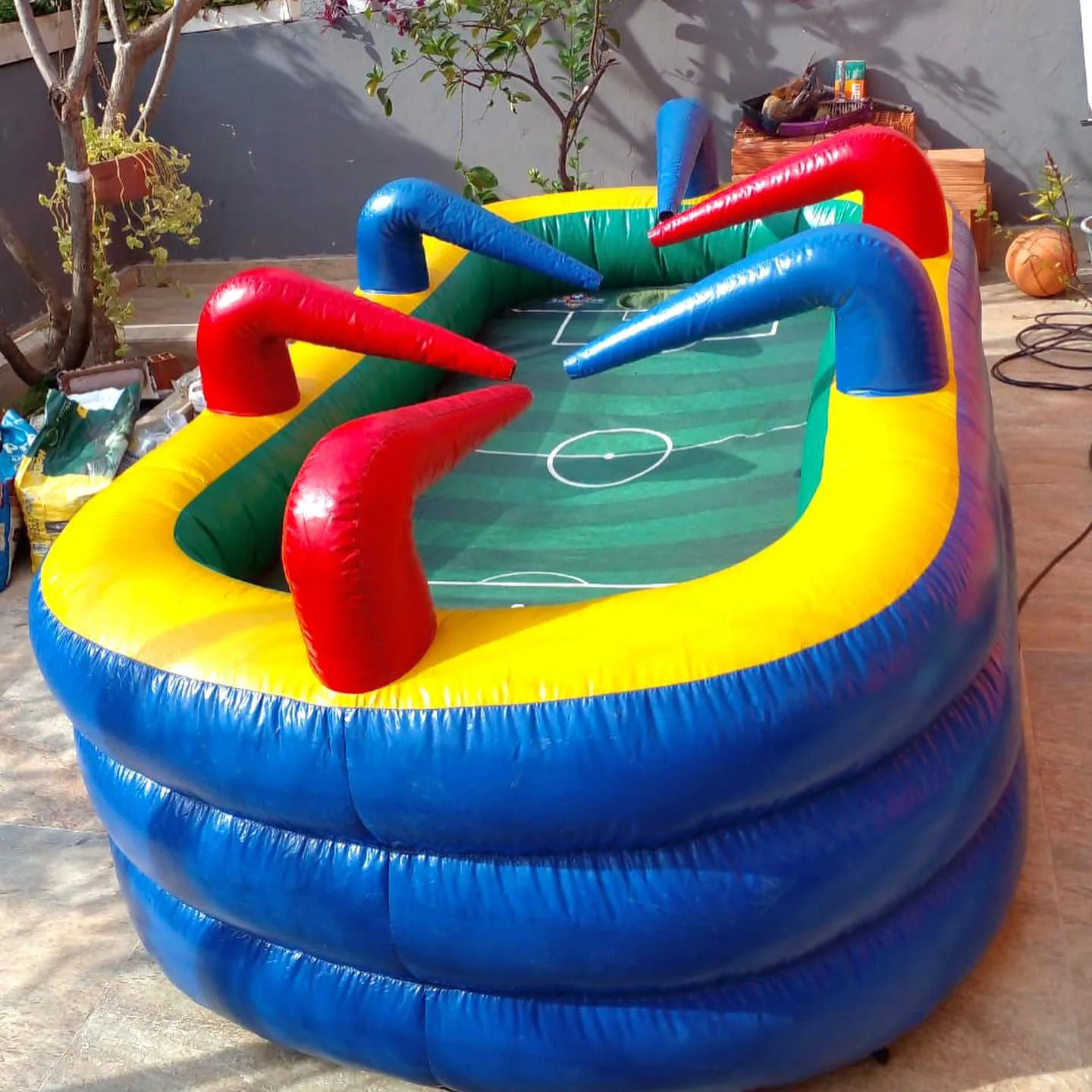 Newly designed Kid Adults Funny inflatable sport soccer challenge game inflatable air football game Air Hockey Table Game
