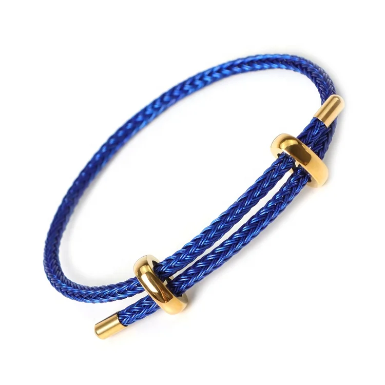 Hot Male/Female Adjustable Clasp Multi-color Lucky Wire Rope Stainless Steel Bracelet