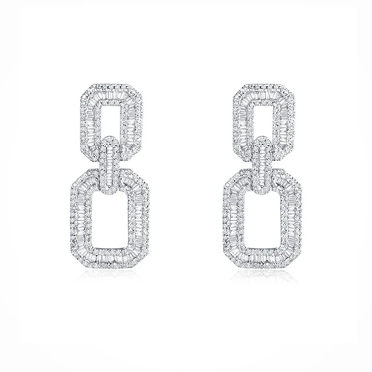 Новый дизайн, украшения из белого золота, Классические минималистичные бриллиантовые серьги-гвоздики