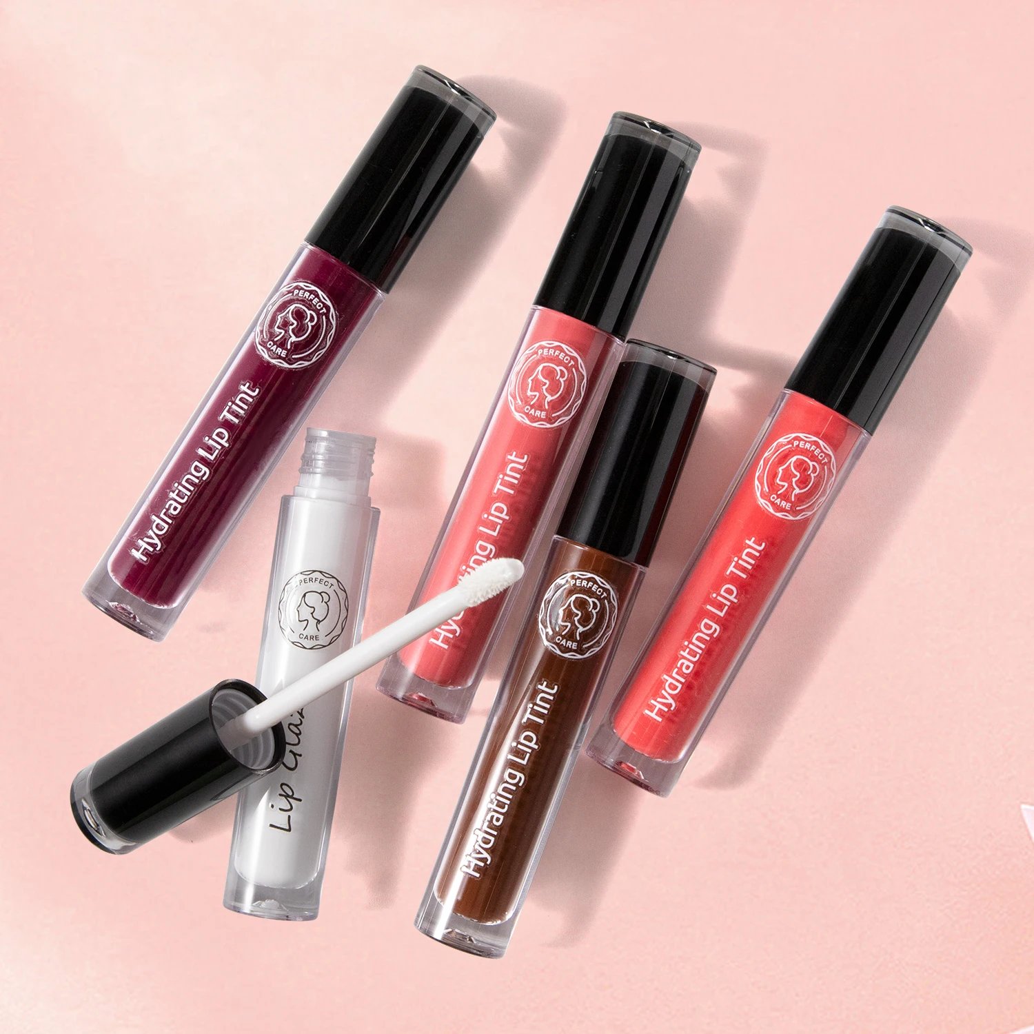 Perfectcare New 5-Color Glossy Matte Lip Gloss Waterproof Lipstick Long-Lasting Non-Stick Lip Glaze For Cosmetic