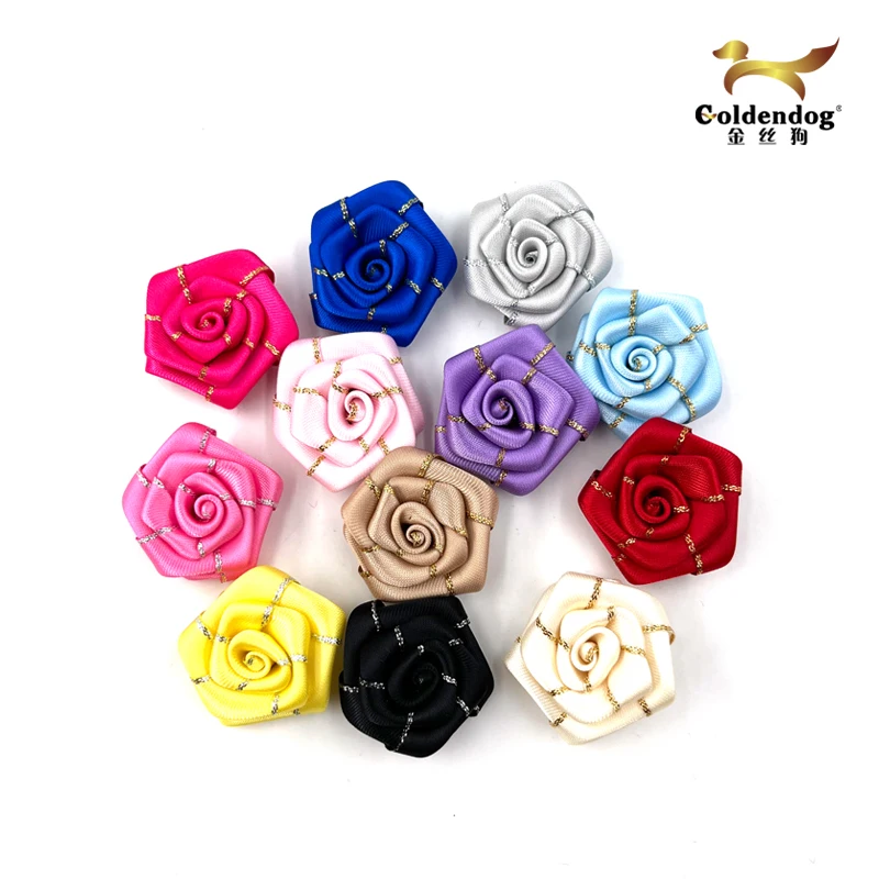 Handmade Artificial Mini Silk Ribbon Fabric Rose Diy Width Satin Flower for Wedding Decoration
