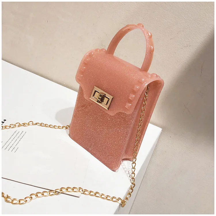 
Ins jelly slung small bag female 2019 new shoulder bag Korean version of the chain phone bag 