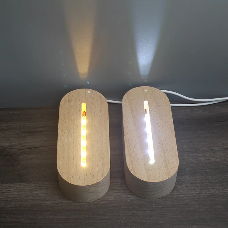 Acrylic base Wood 3D Lamp Base Memo Acrylic Message Board Light Wooden LED Night Light base gift