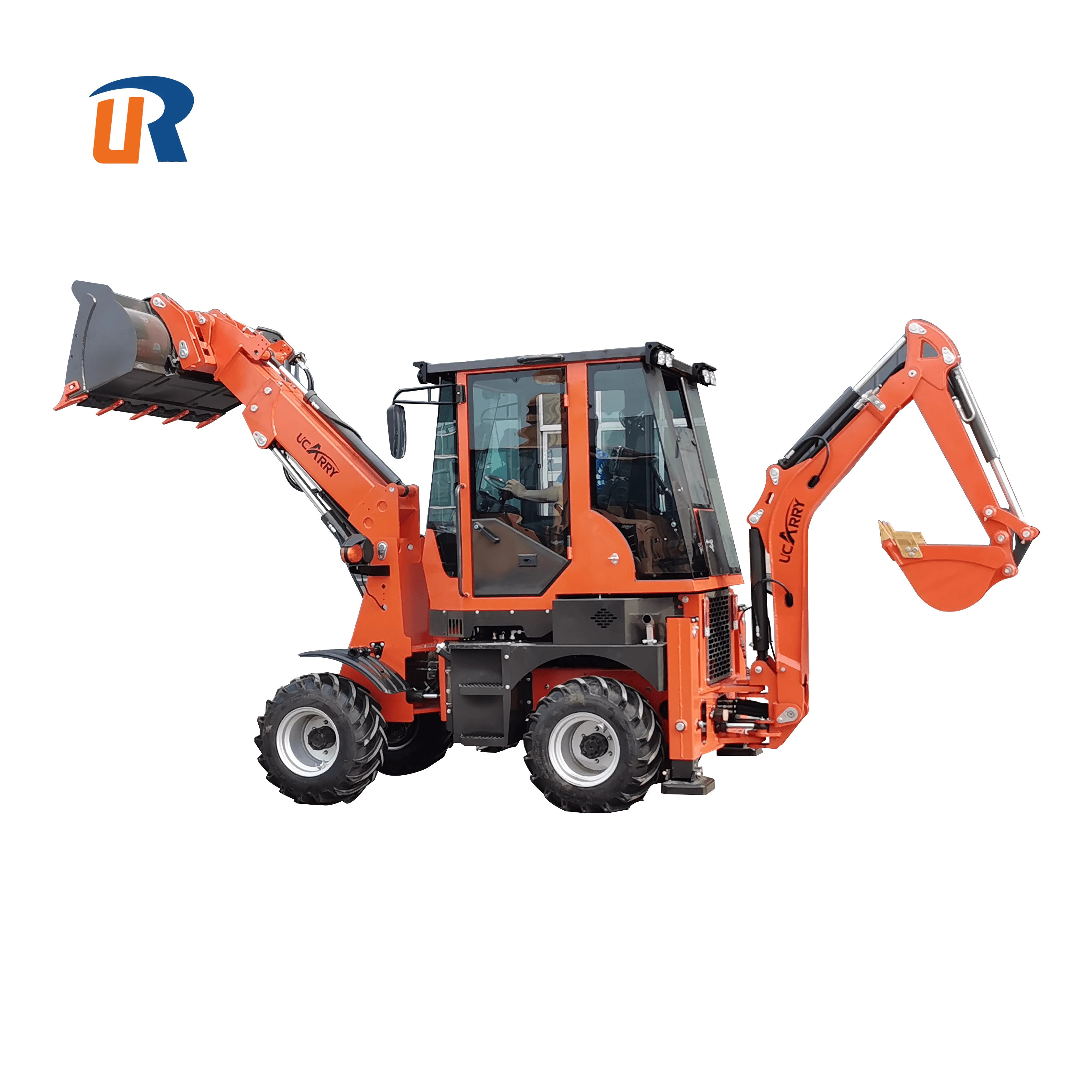 2023 new design mini electric tractor loader backhoe front compact backhoe tractor loader with backhoe