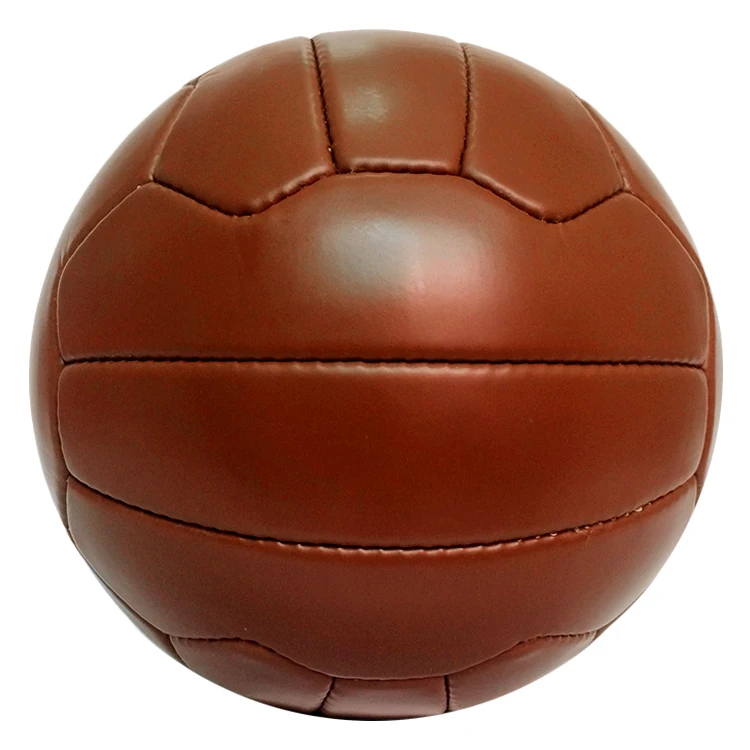 High Quality Hand Sewn 18 Panels Retro Soccer Ball Real Leather Football