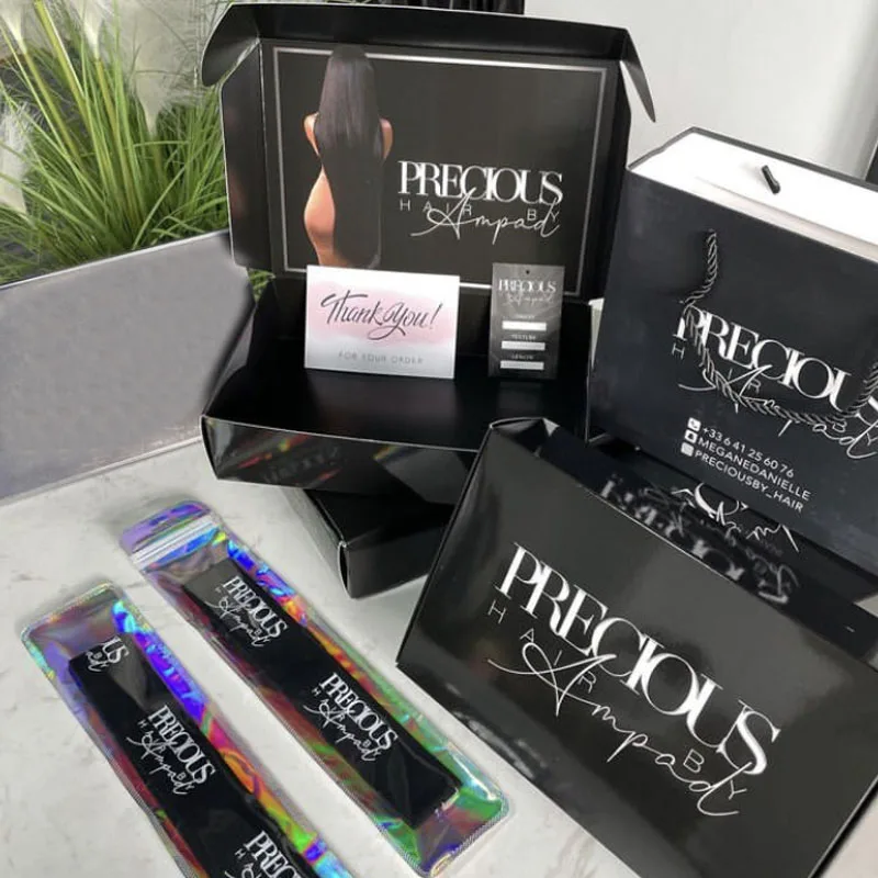 Custom Logo Luxury One Step Store Custom All Kinds Of Hair boxes weave Packaging For Bundles And Wigs box vendor