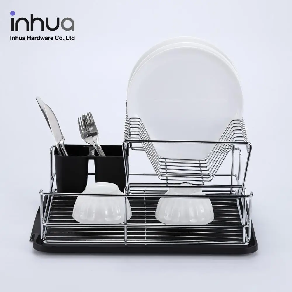 
Double-layer kitchen dish storage drain rack metal rack 