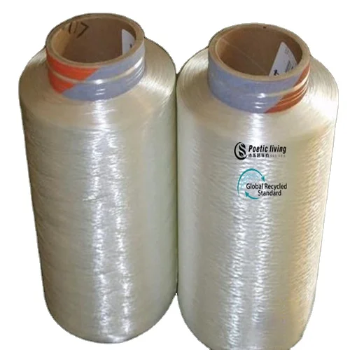 Высокоэластичная, полутусклая, окрашенная, переработанная полиэфирная нить DTY с сертификатом TC GRS