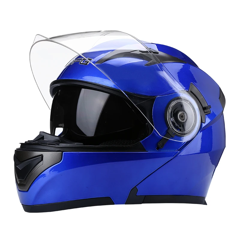 Cross Modular Man Women Yellow Motorcycle Flip Up Helmet With Dual Visor