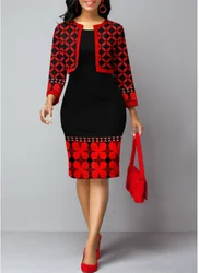 Fashion Queen Style Tribal Print Open Front Cardigan and Dress