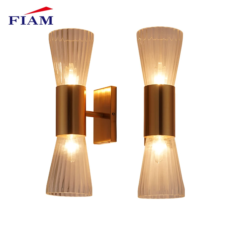 CE Certificate Best Quality Contemporary Glass Gold Indoor Modern G9 Led Wall Lights
