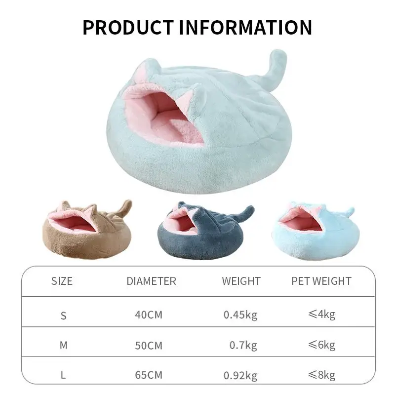 Cat Bed Round Cushion Cat House 2 In 1 Warm Basket Sleep Bag Nest Kennel For Small Dog Cat