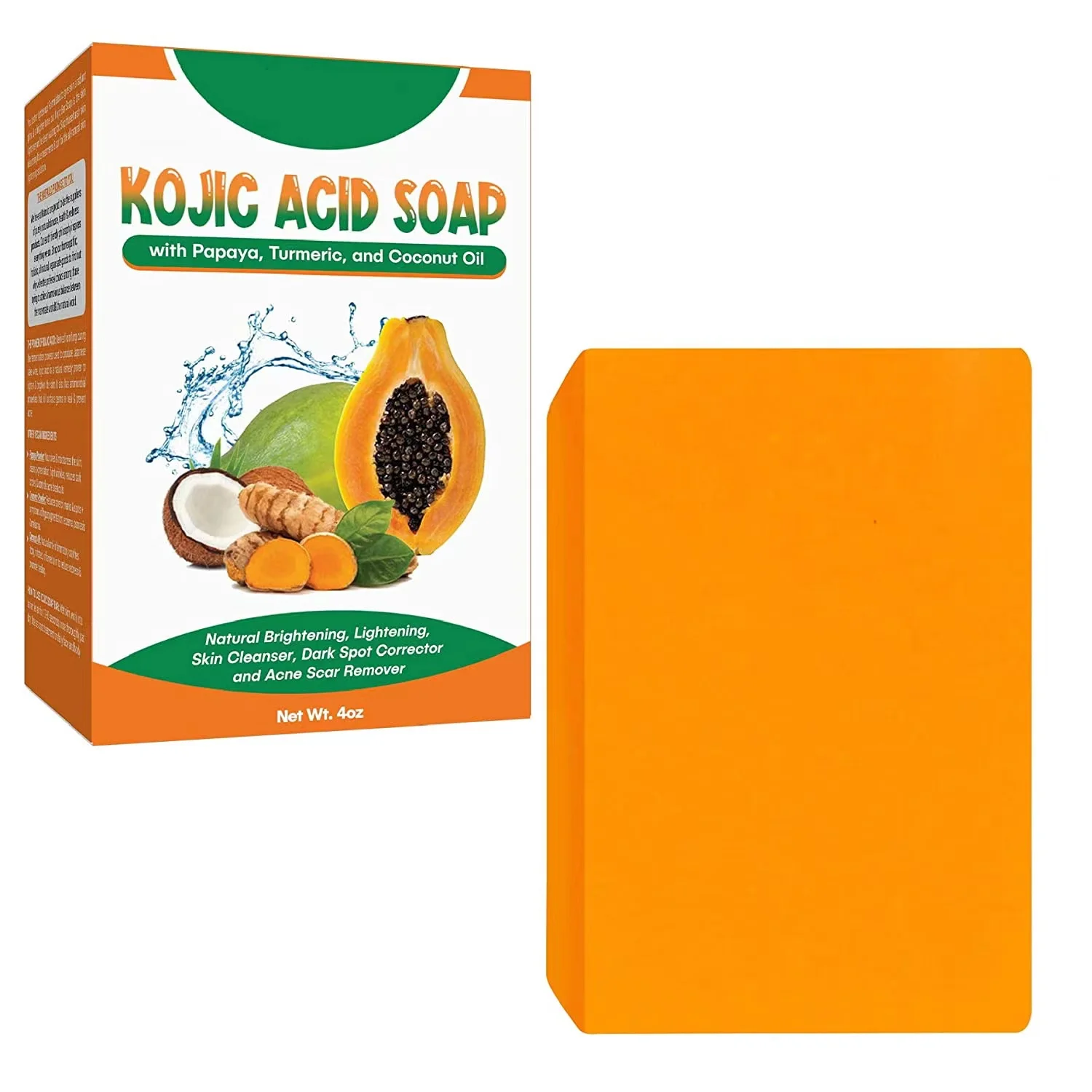 Best Sell High Quality  Kojic Acid Extract Papaya Anti Dark Spot Whitening Soap From Thailand With Vitamin C & Turmetic Extract