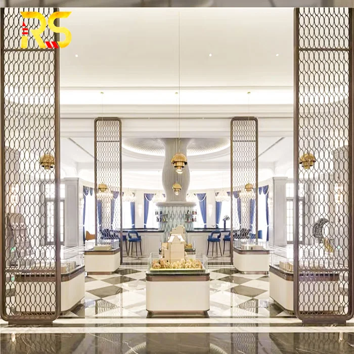 Foshan 304 stainless steel living room partition design decorative screen room divider wall panel hotel lobby room partition