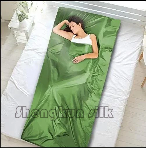 Мини Сверхлегкий Открытый спальный мешок кемпинг взрослых Крытый 100% шелк спальный мешок лайнер