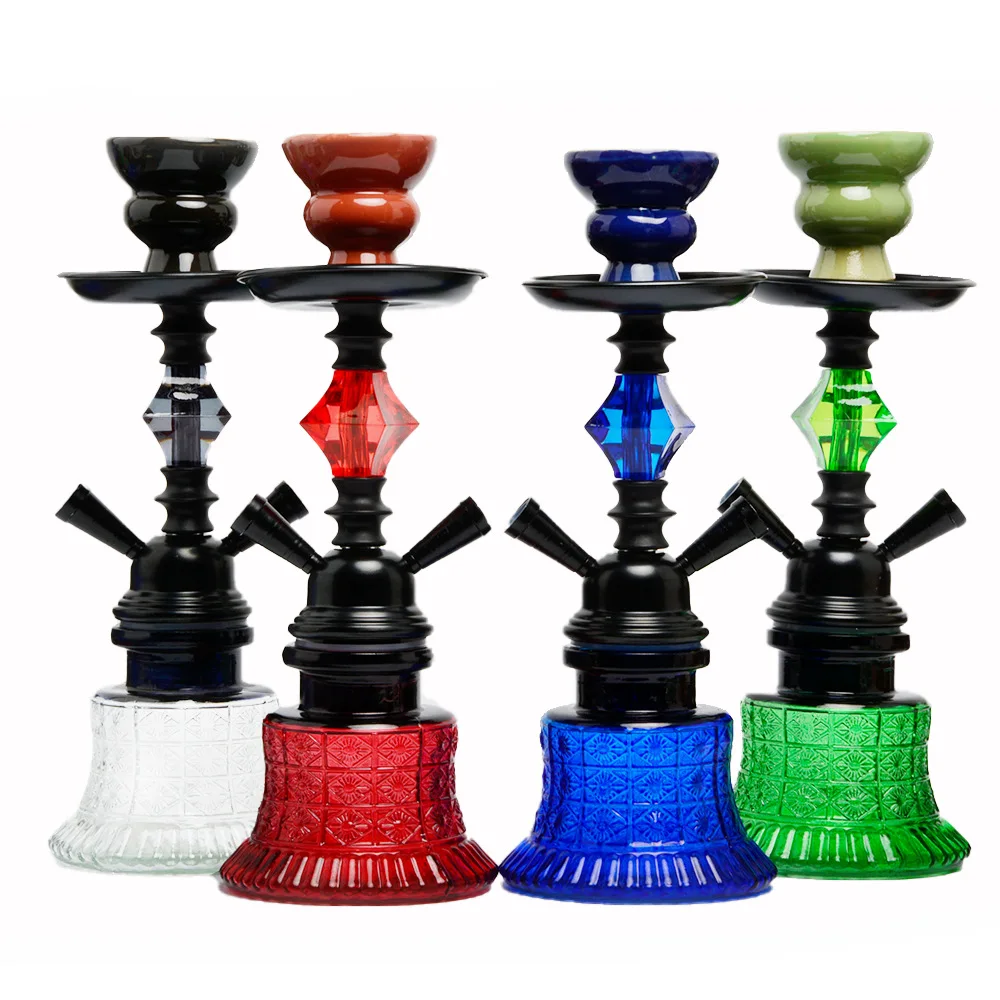 Arabic hookah double pipe acrylic pot full set of accessories 6 colors optional Russian hookah